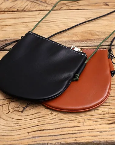 Cute Brown LEATHER Side Bag Tassel Saddle WOMEN SHOULDER BAG Slim With Tassel Crossbody Pouch FOR WOMEN