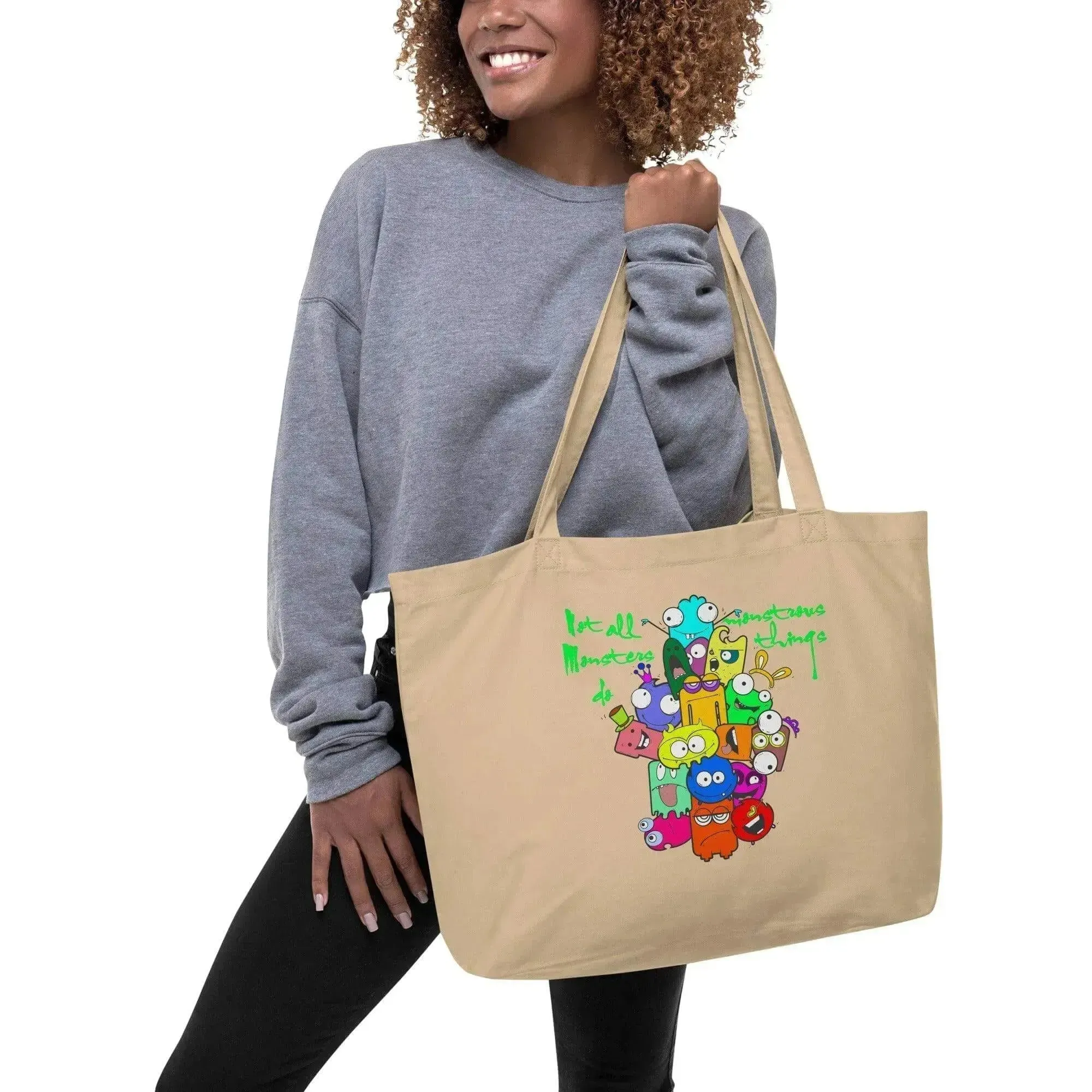 Cute Monsters Large organic tote bag