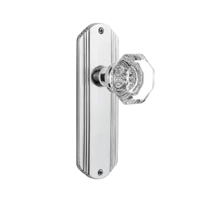 Deco Long Plate with Waldorf Knob in Bright Chrome