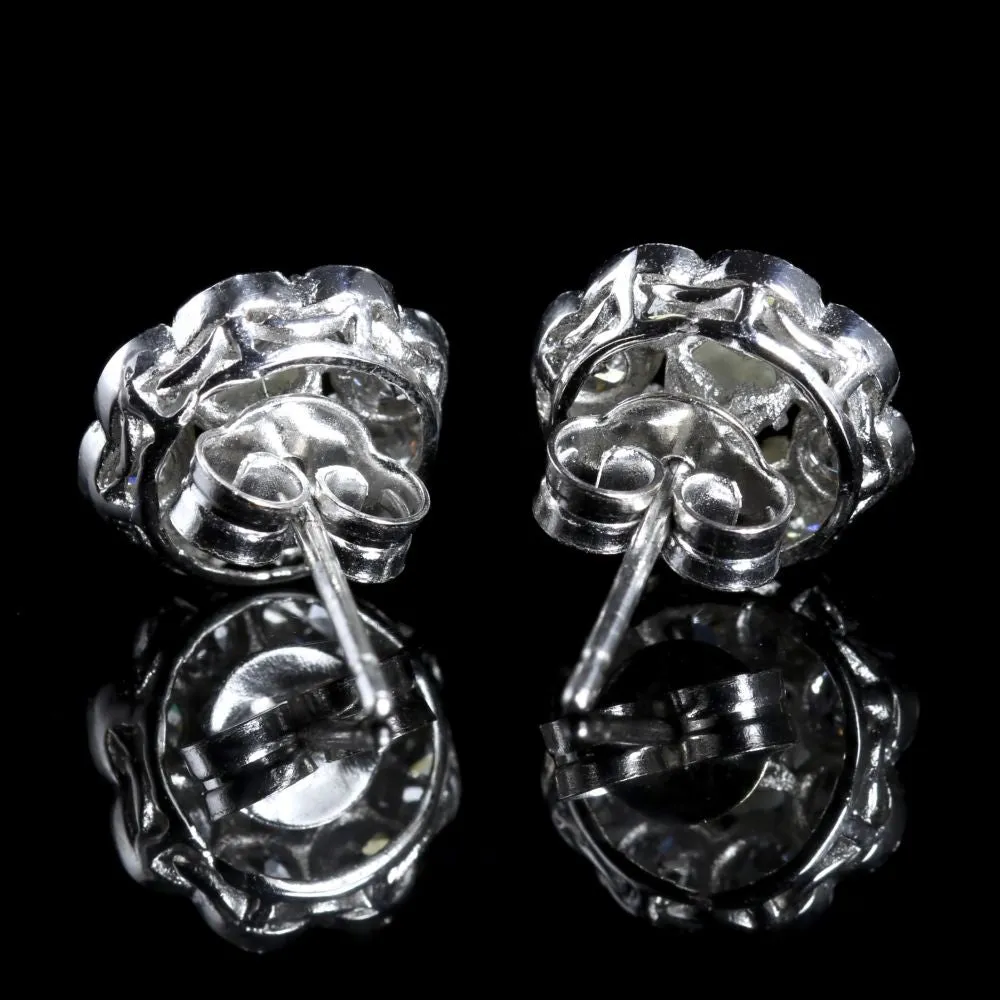 Diamond Pearl Cluster 18Ct Gold Earring