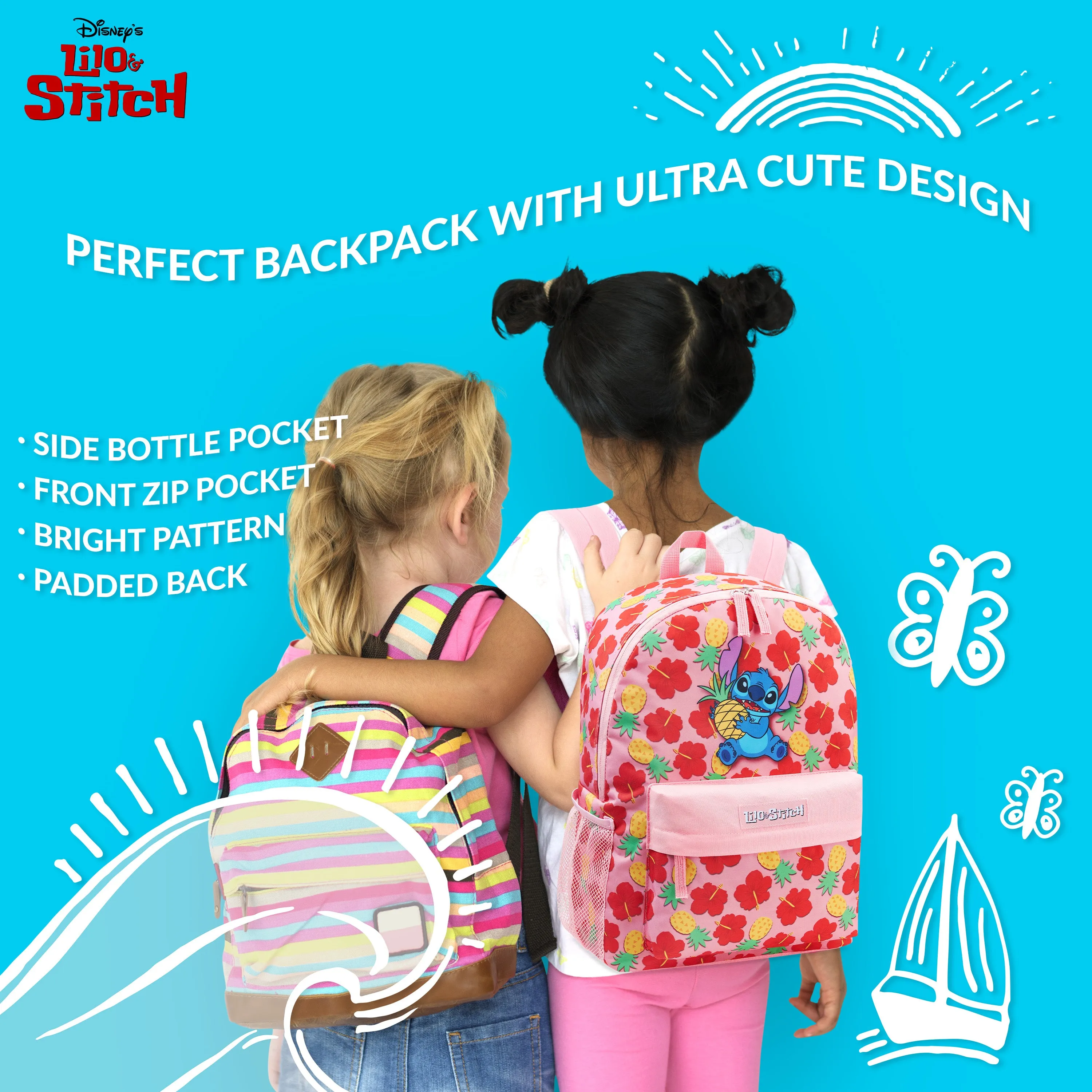 Disney Backpack for Girls, Stitch School Bags for Girls