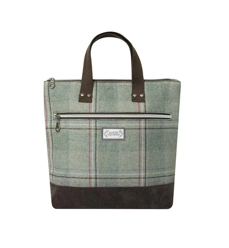 Earth Squared - Lois Backpack - Fenton Tweed Wool - Brown/Green - 27x31x18cms