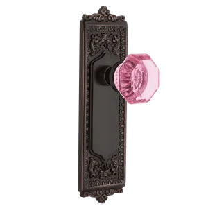 Egg & Dart Long Plate with Pink Waldorf Knob in Timeless Bronze