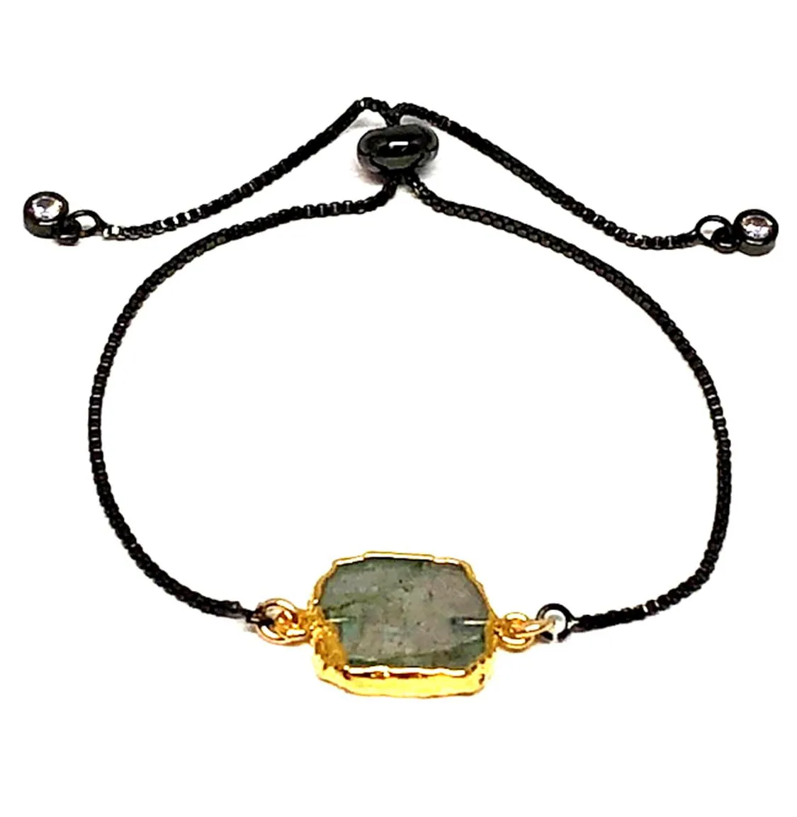 Electroform Stone Pull Bracelet: Labradorite (PBT748LD) Also on Gunmetal Chain