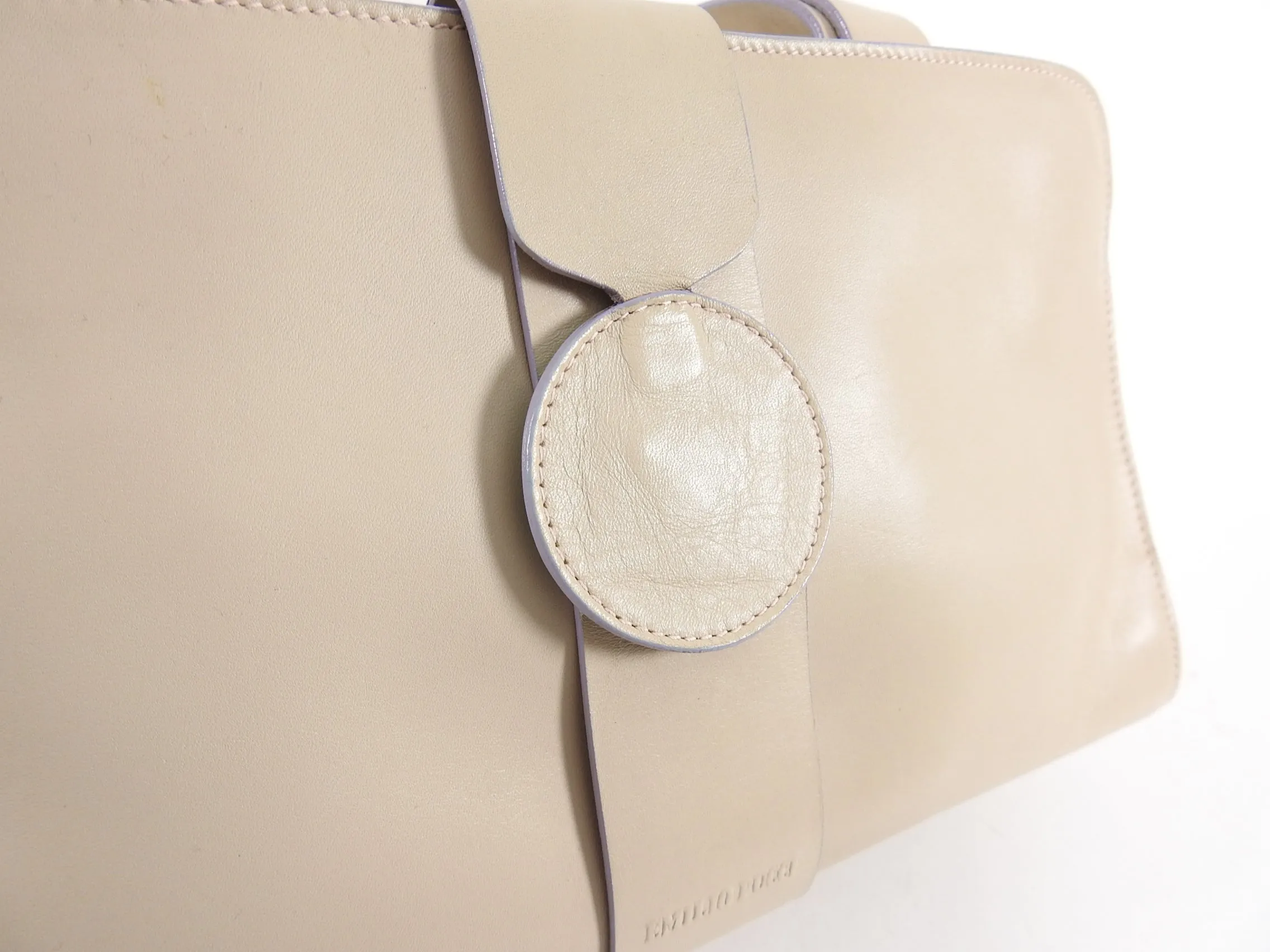 Emilio Pucci Light Beige Leather Bag with Patterned Interior