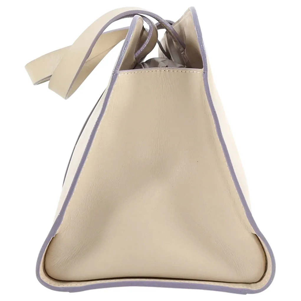 Emilio Pucci Light Beige Leather Bag with Patterned Interior