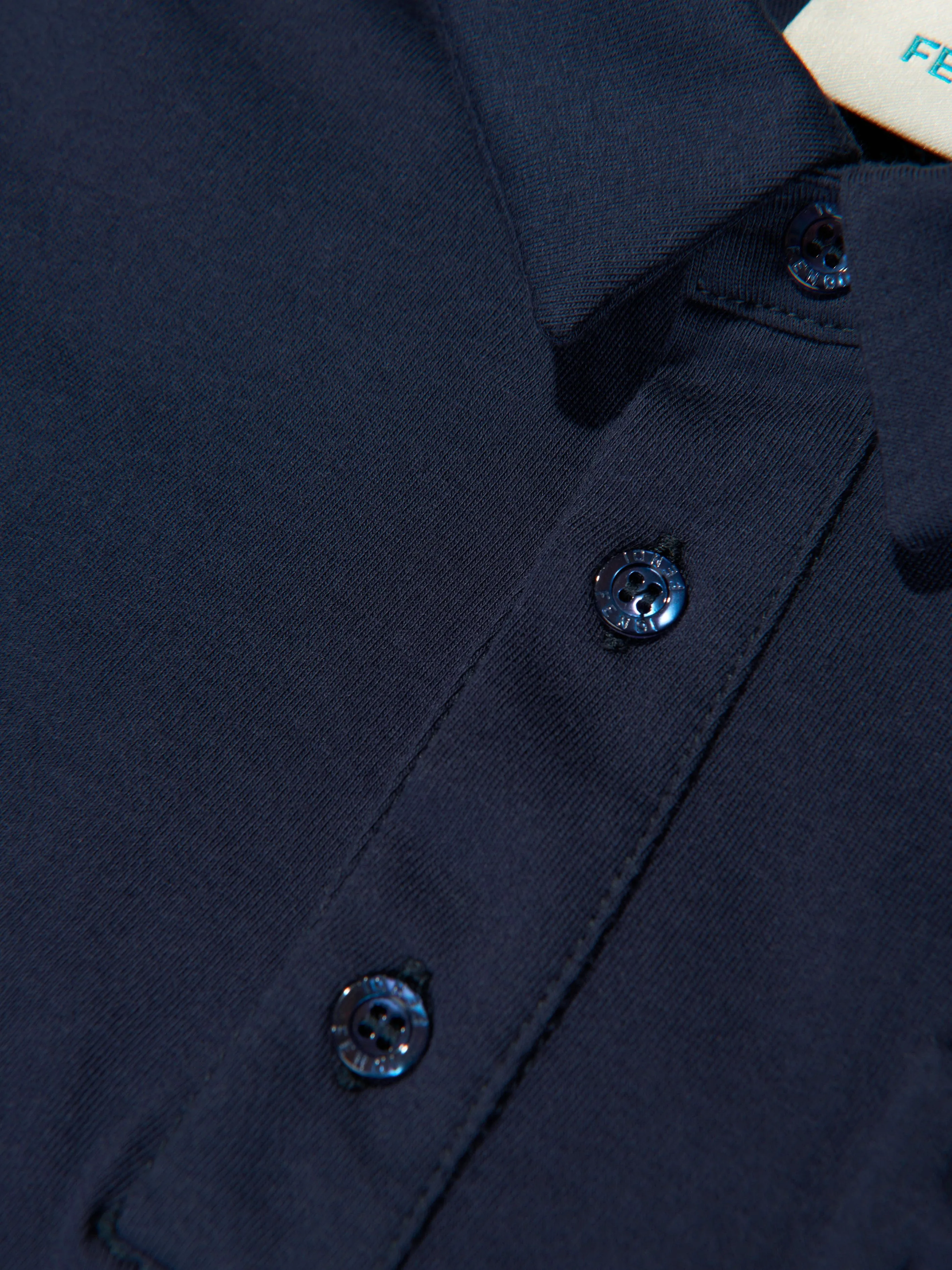 Fendi Boys Branded Polo Shirt in Navy