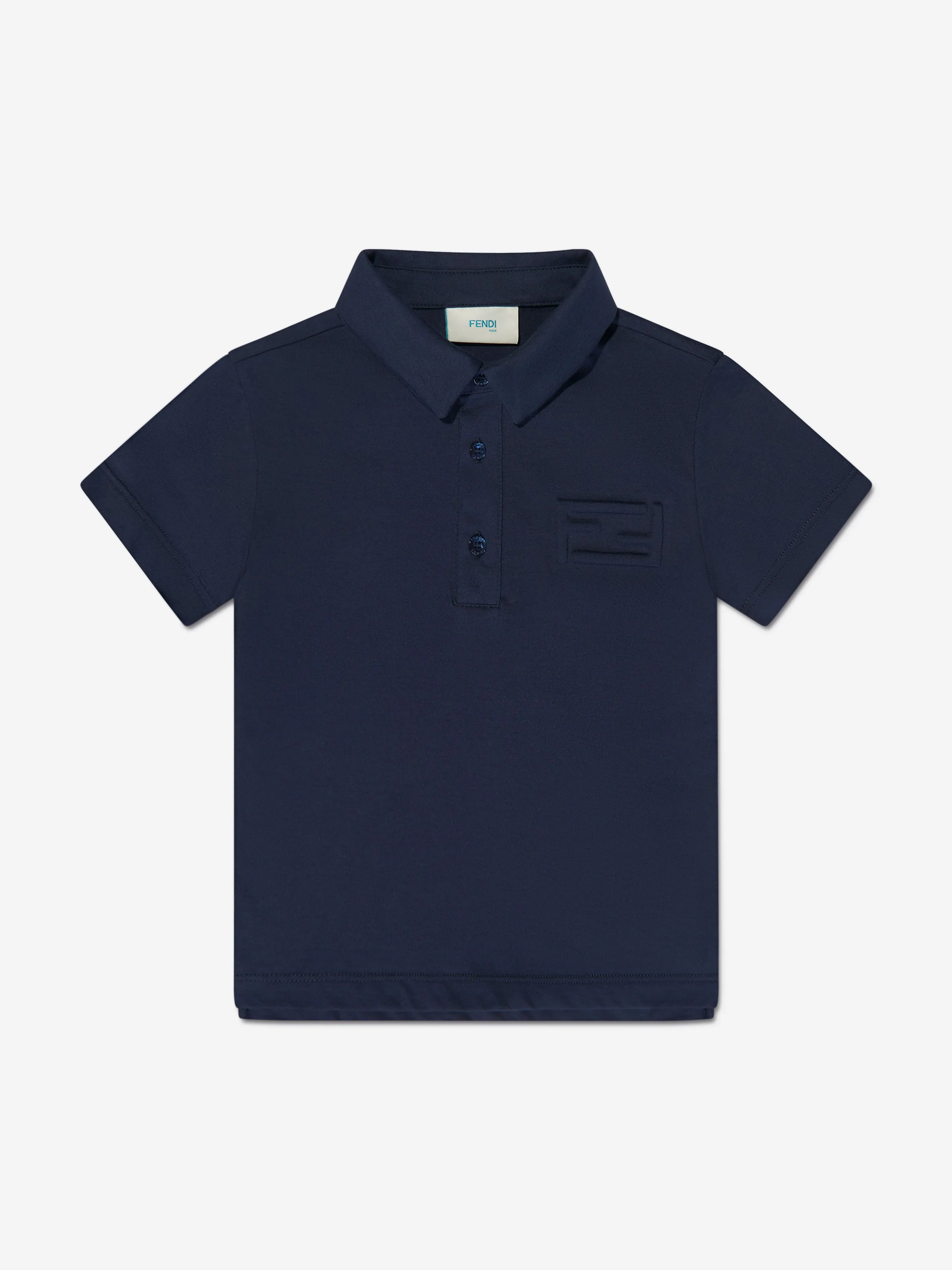 Fendi Boys Branded Polo Shirt in Navy