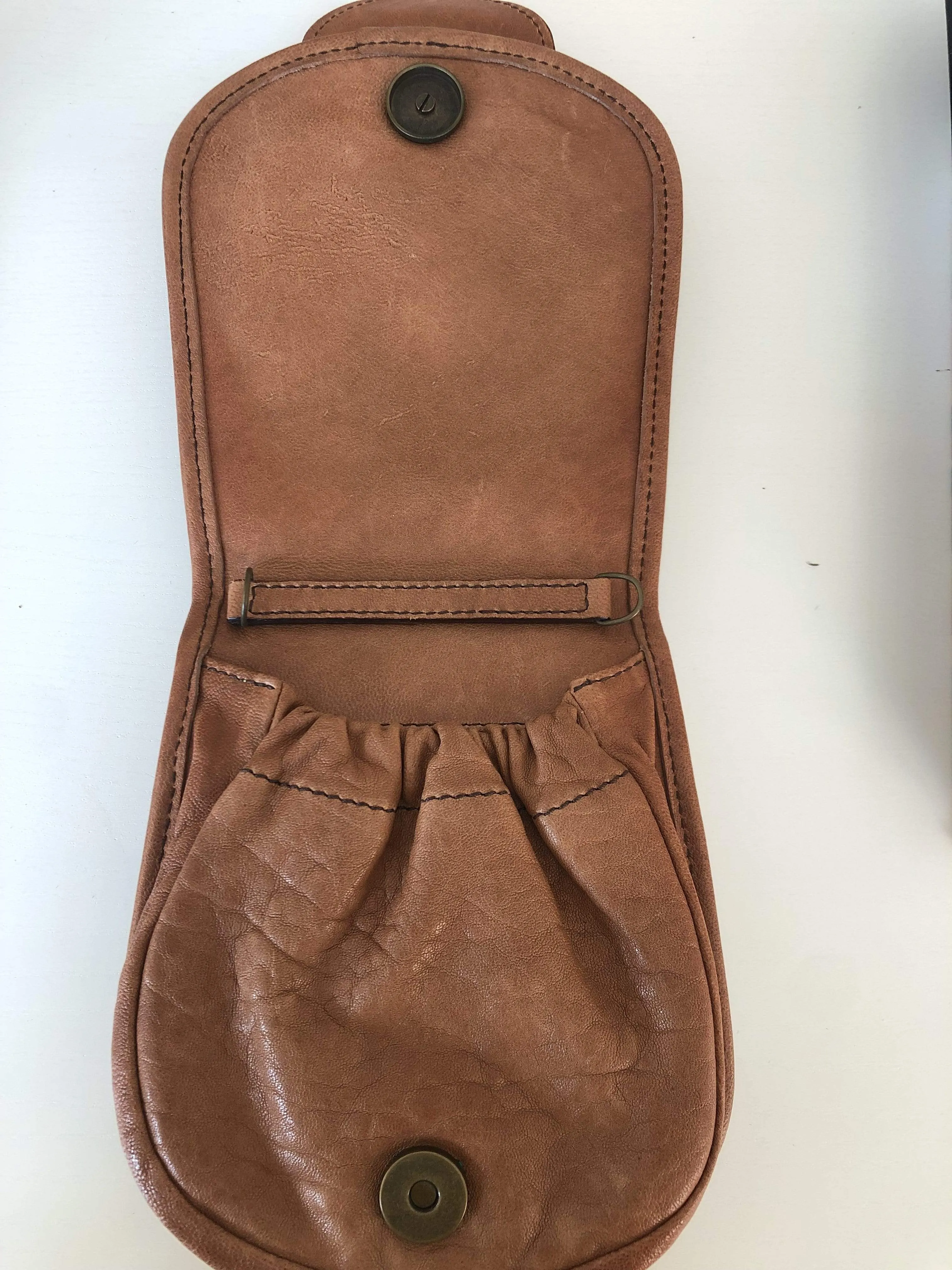 Fendi Embroidery Camel Clutch Leather