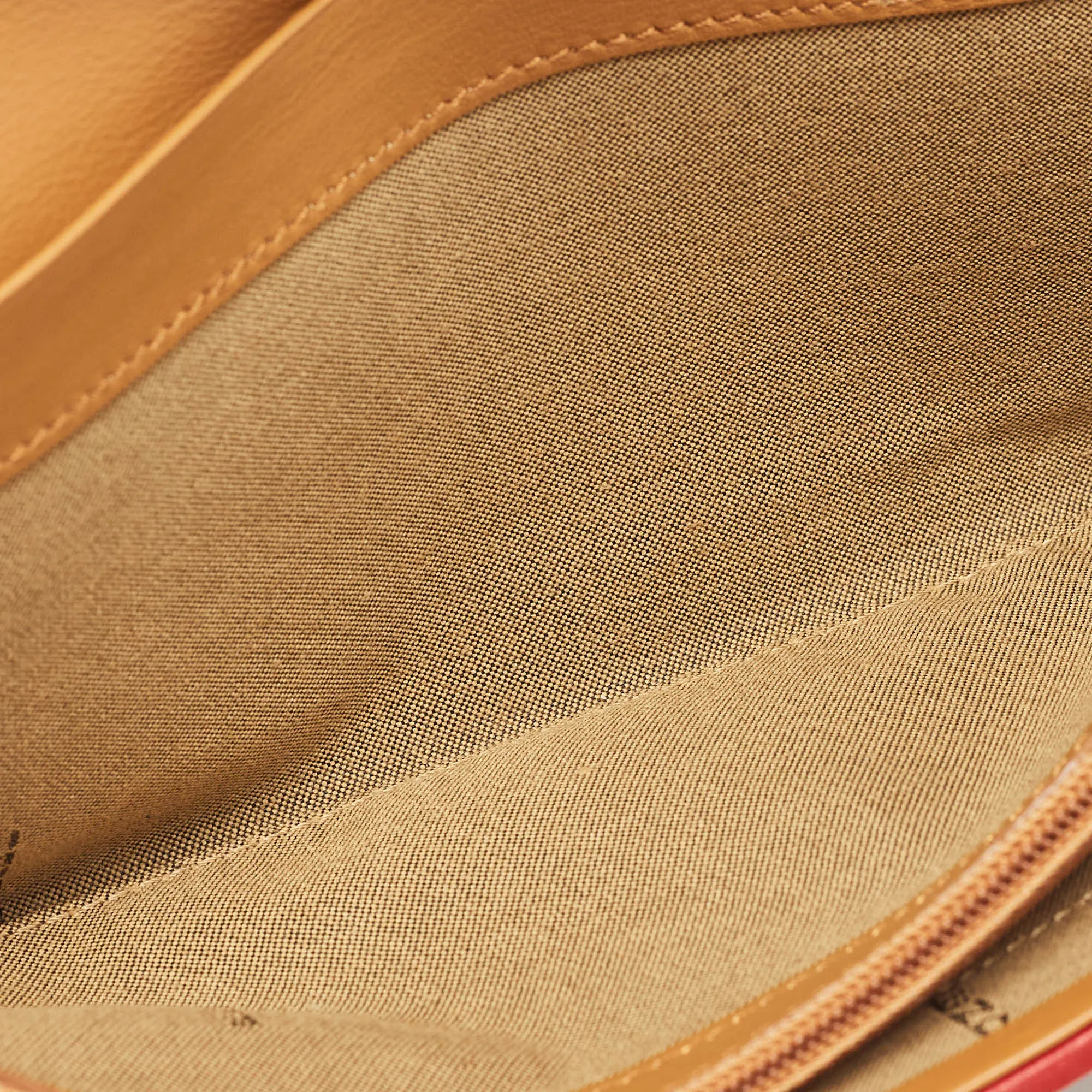 Fendi Red/brown Stripe Canvas And Leather Flap Continental Wallet