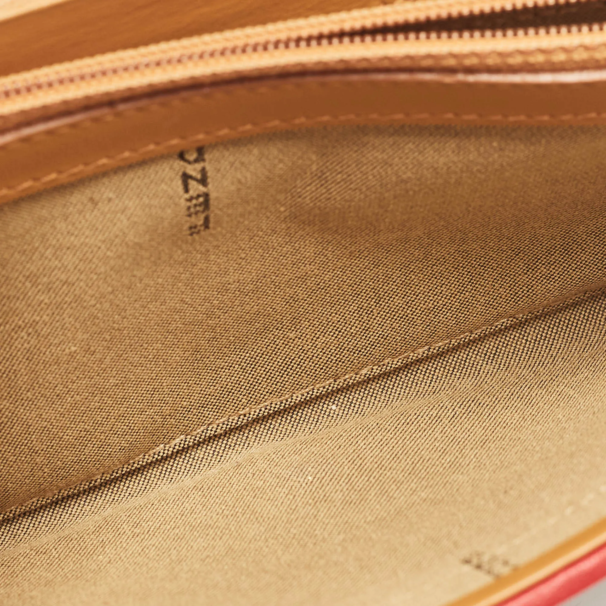 Fendi Red/brown Stripe Canvas And Leather Flap Continental Wallet