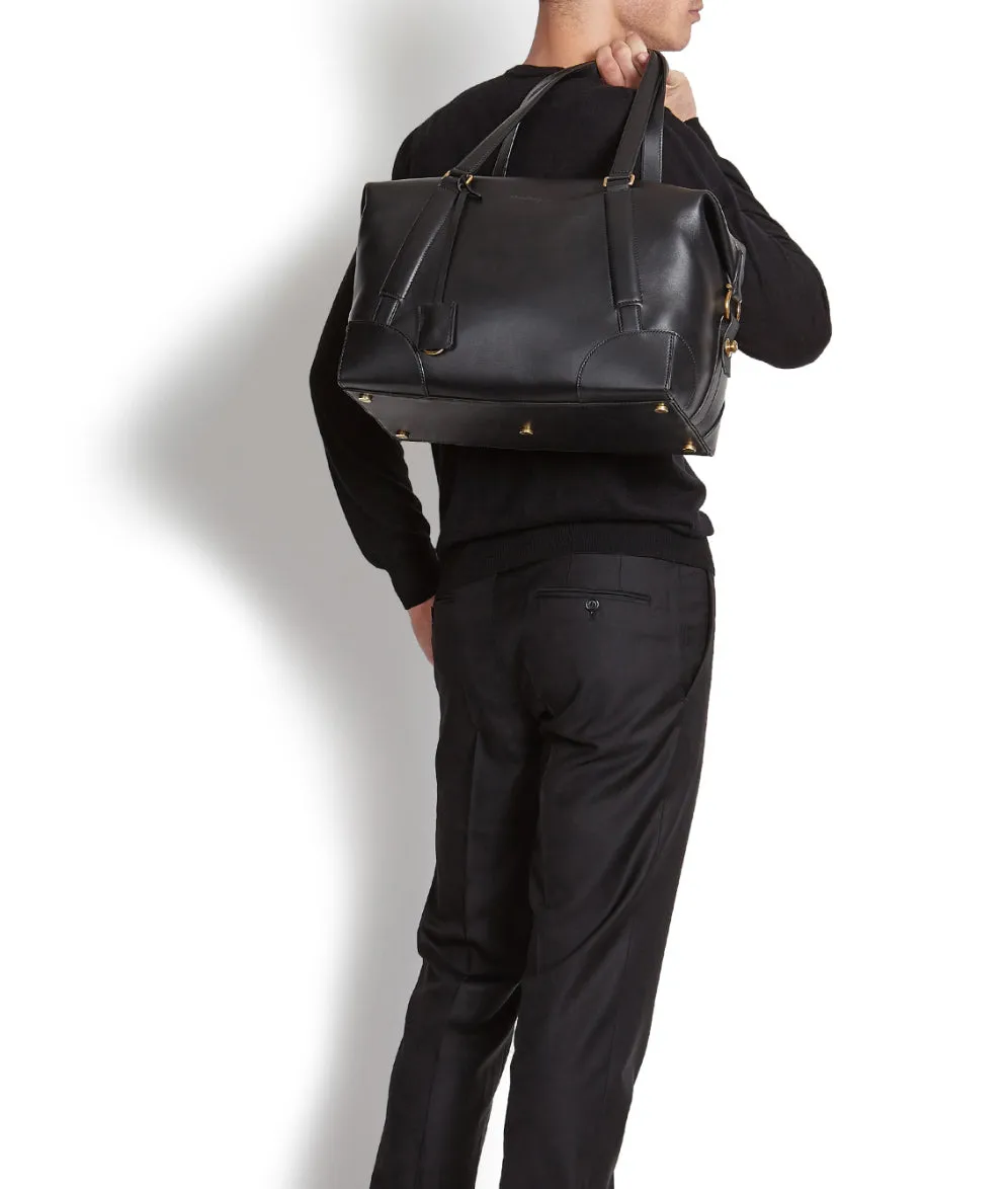 Ferragamo SS2019 Black Dynamo Duffle Overnight Travel Bag