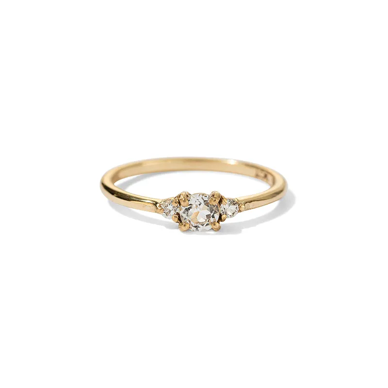 Florence Ring, White Topaz, Gold