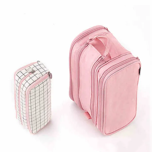 Four Zippers Battleship Pencil Case