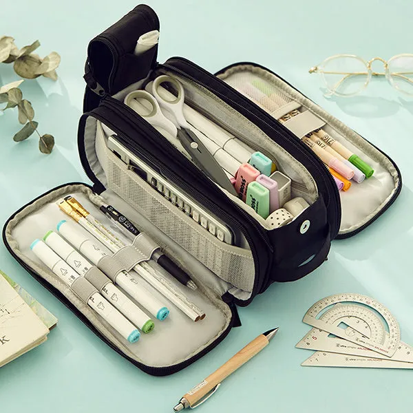Four Zippers Battleship Pencil Case