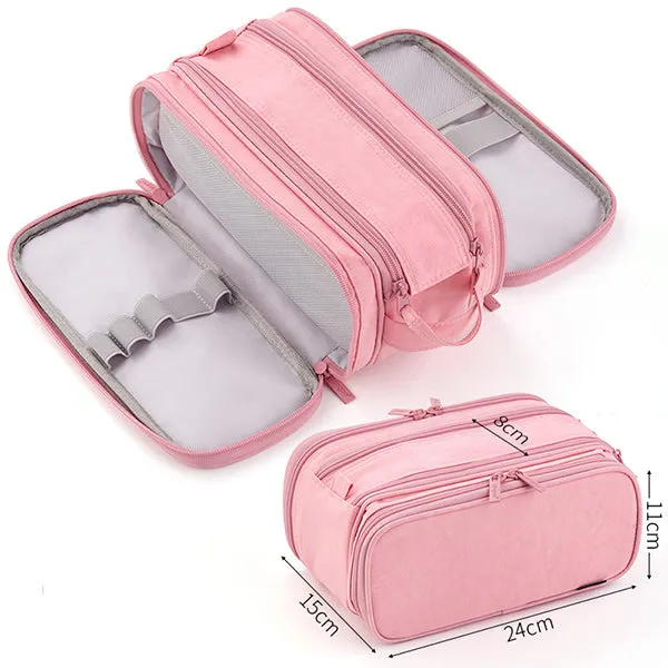 Four Zippers Battleship Pencil Case