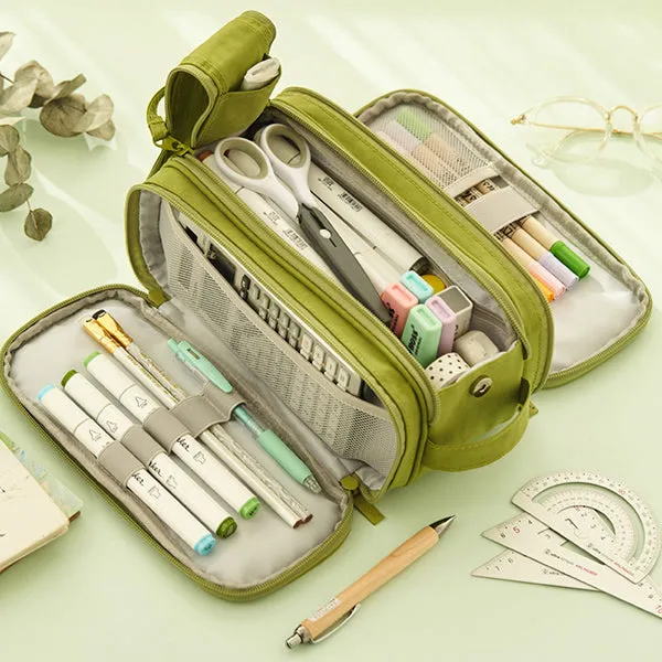 Four Zippers Battleship Pencil Case