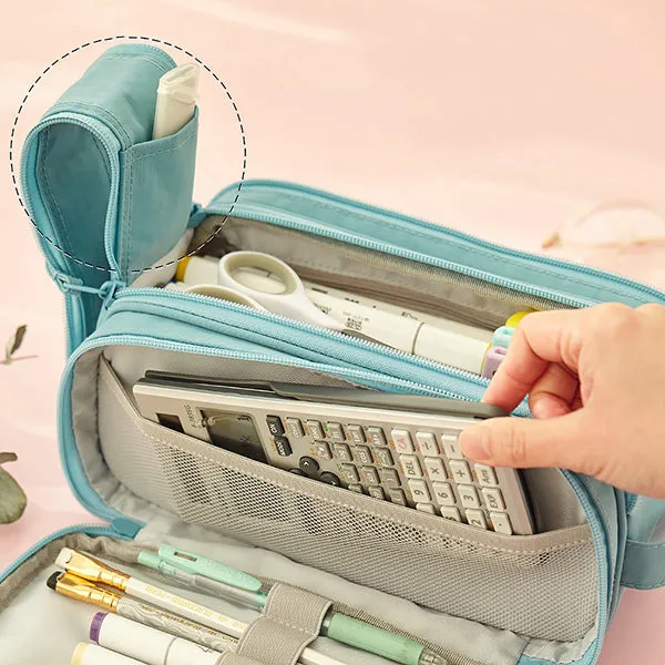 Four Zippers Battleship Pencil Case