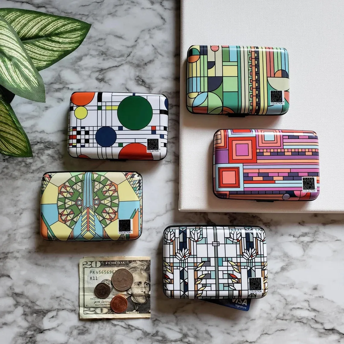 Frank Lloyd Wright Art Armored RFID Protection Wallet - Saguaro Sunset
