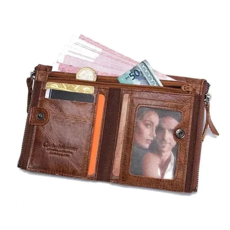 Genuine Leather Wallets - Stylish Cowhide Men's Wallet - MCW006