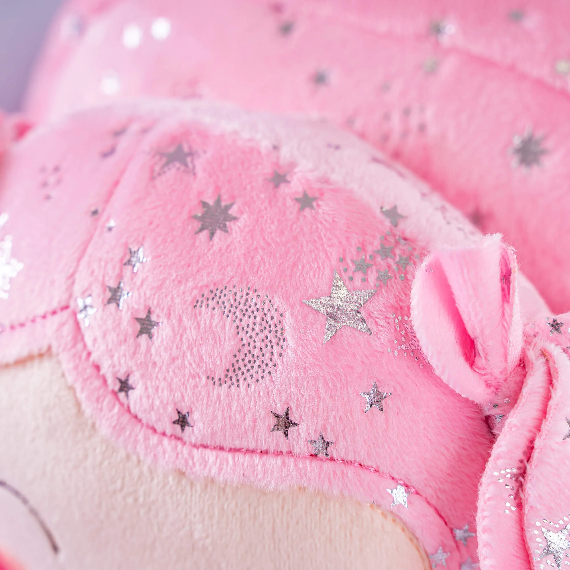 Gloveleya 9-inch Toddler Girl Backpack Plush Curly Hair Starry Dolls Backpacks Bronzing Pinky Stars