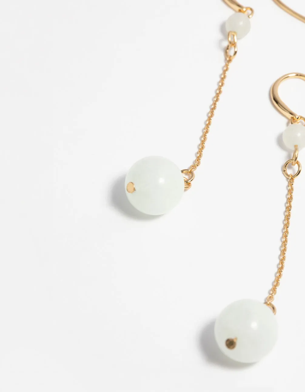 Gold Plated Drop Earrings with Semi-Precious Stones