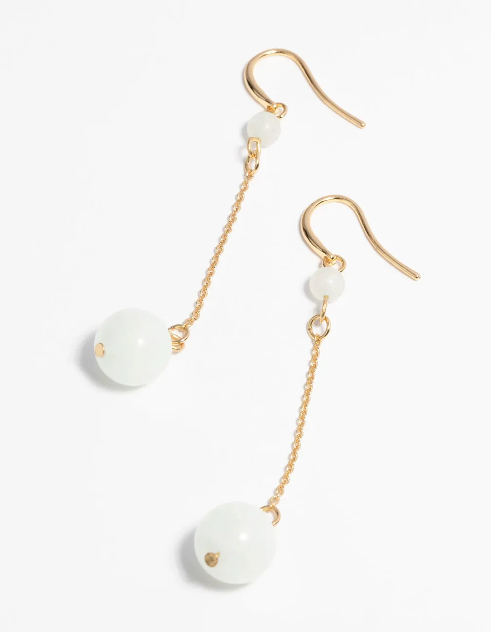 Gold Plated Drop Earrings with Semi-Precious Stones