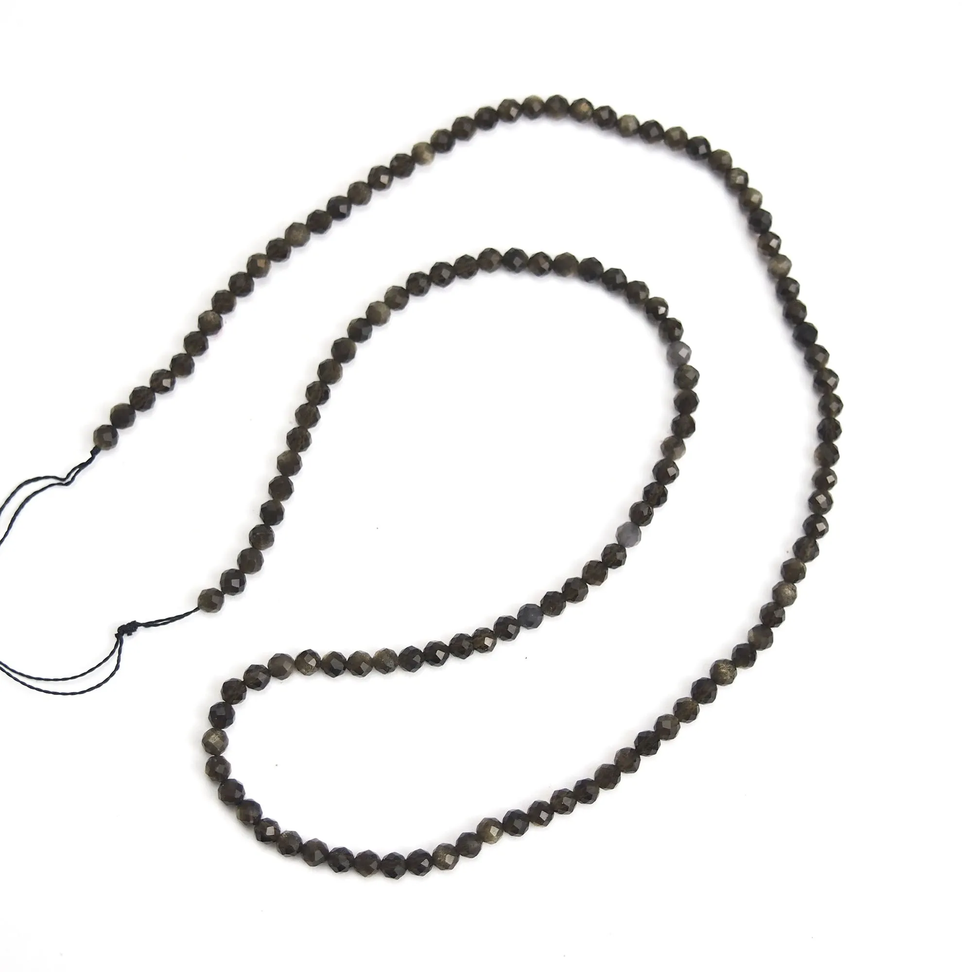 Golden Obsidian 3.5mm Faceted Rounds