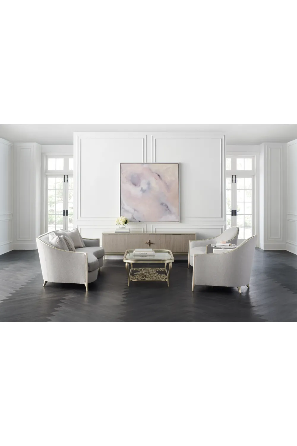 Gray Chenille Lounge Chair | Caracole Simply Stunning