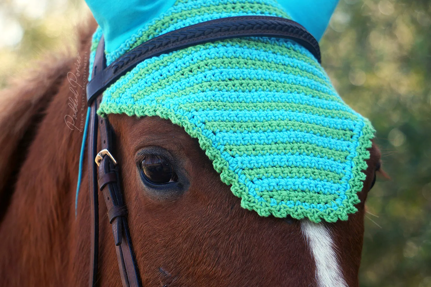 Green and Aqua Mini Stripe Fly Bonnet