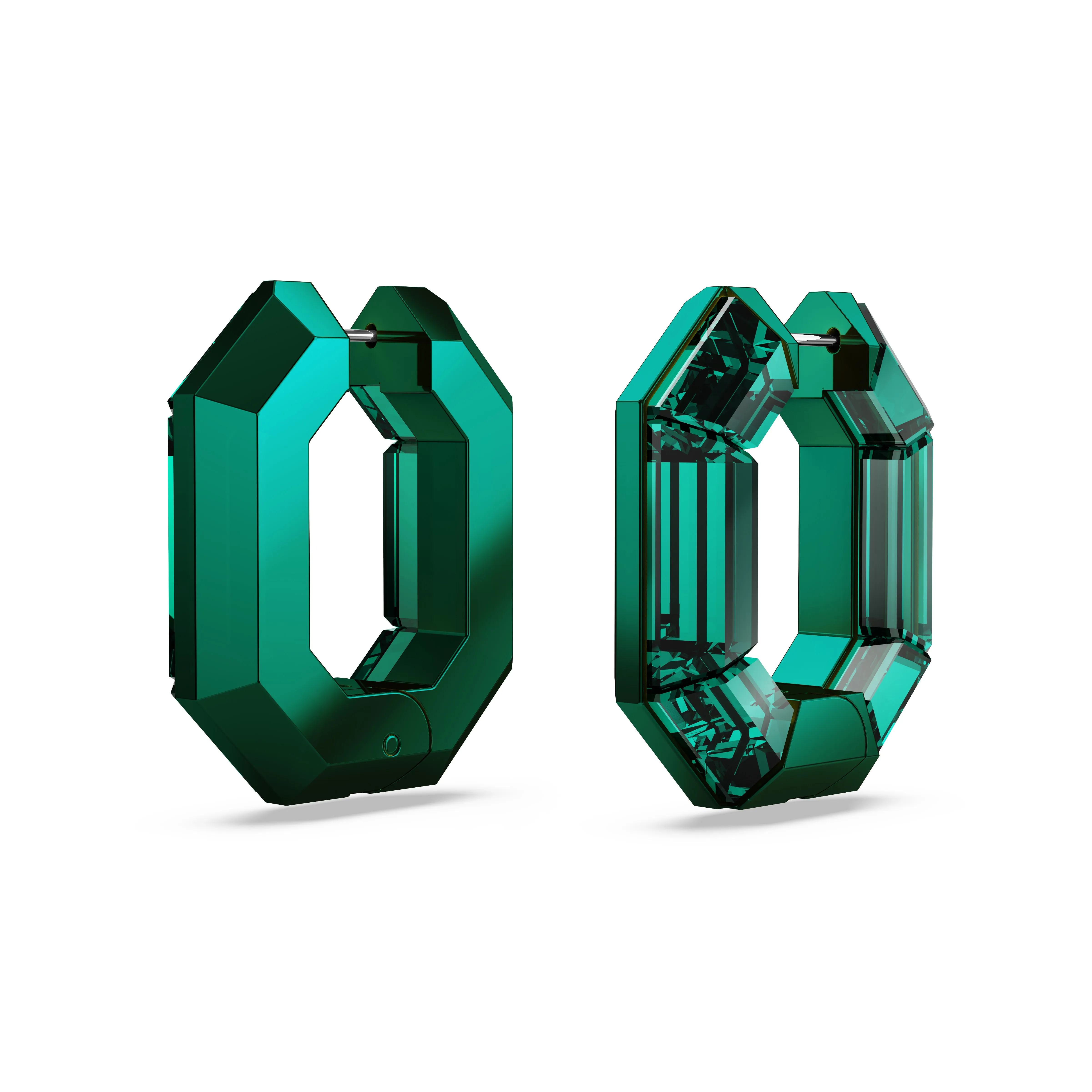 Green Lucent Hoop Earrings by Swarovski
