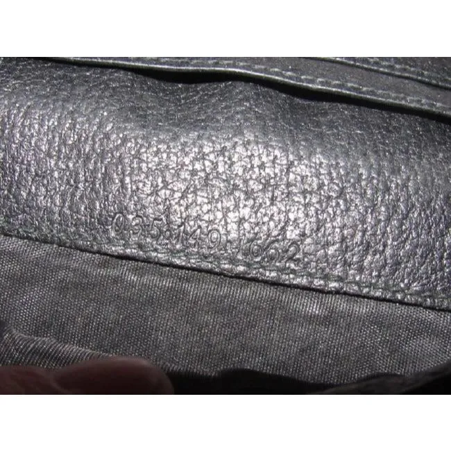 Gucci Black Leather With Gold Belt Buckle Clasp Vintage Wallet