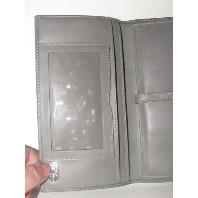 Gucci Black Small G Logo Print On Grey Coated Canvas And Grey Leather Vintage Wallet