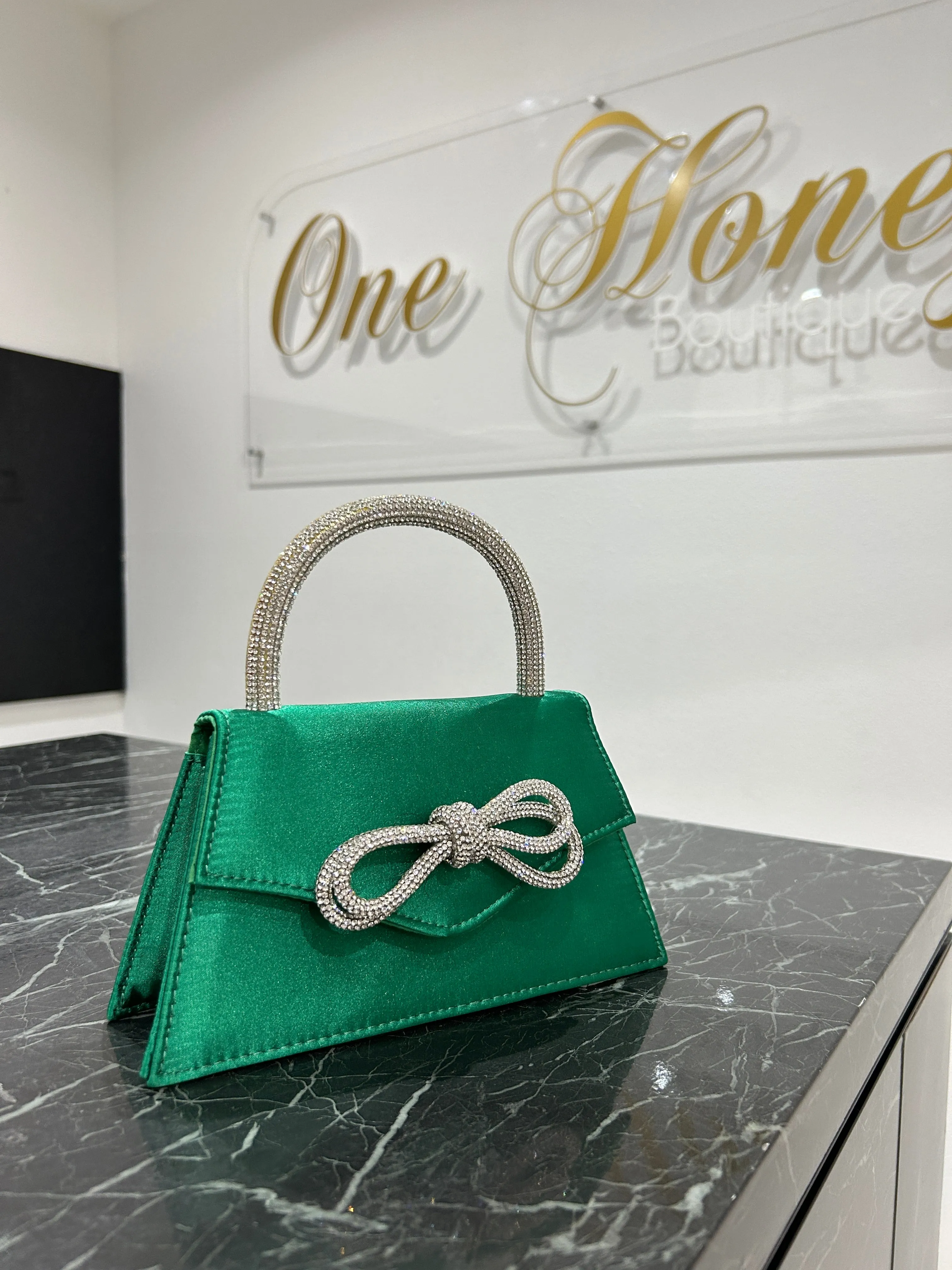 Honey Couture SAINT Sparkle Bow Handle Mini Bag