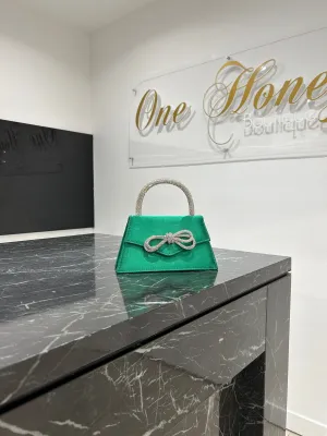 Honey Couture SAINT Sparkle Bow Handle Mini Bag