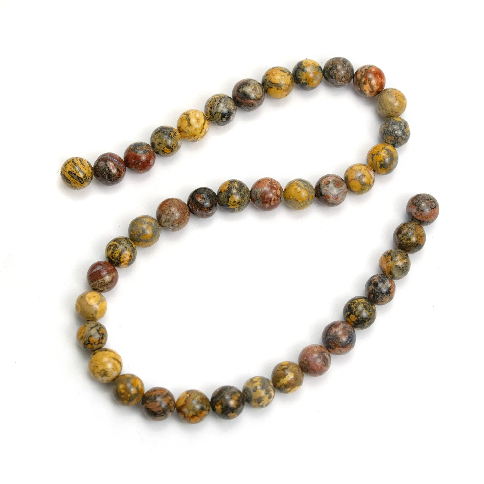 Jasper Leopard 10mm Smooth Rounds
