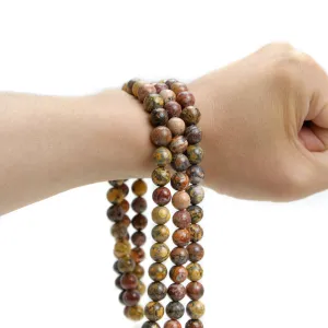 Jasper Leopard 10mm Smooth Rounds
