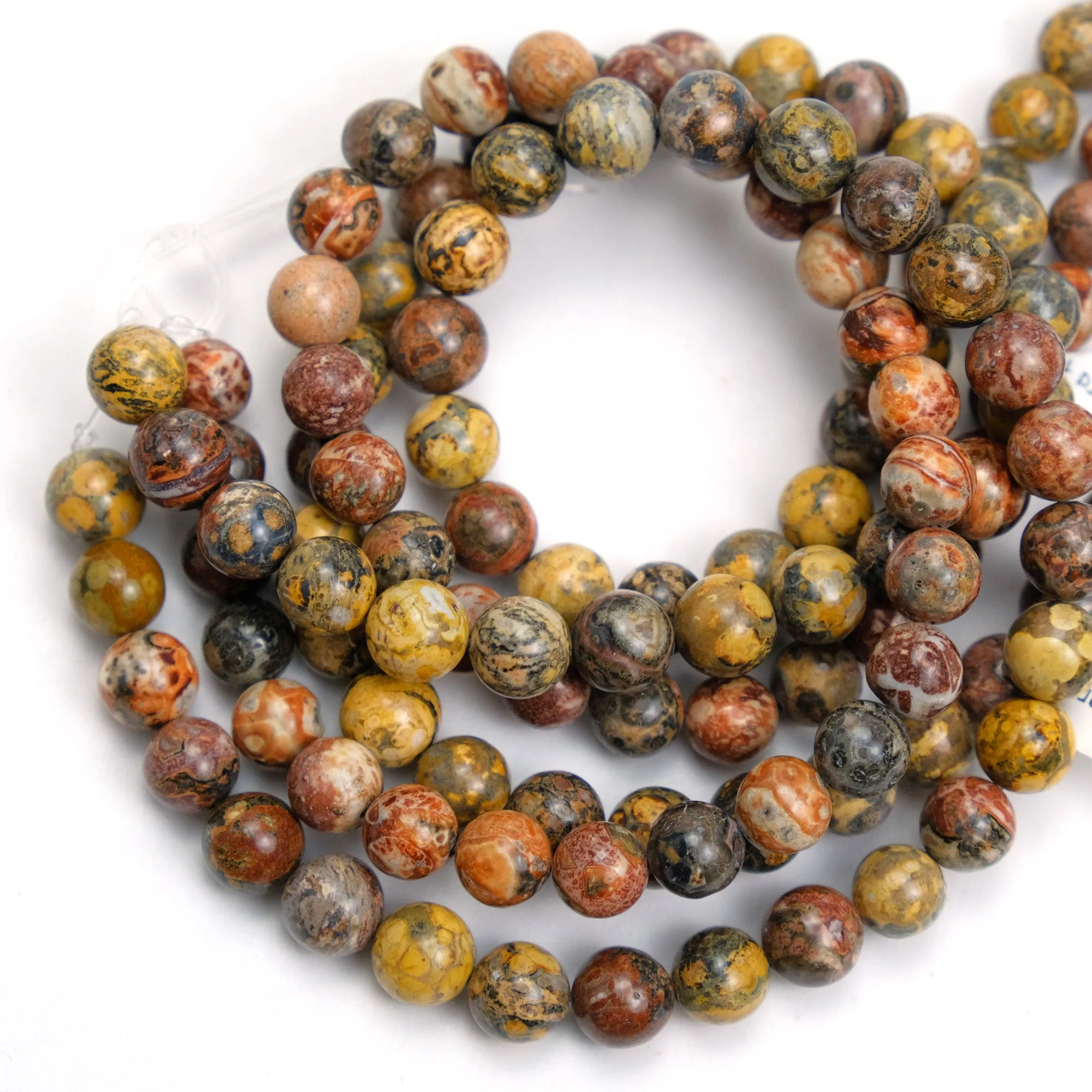 Jasper Leopard 10mm Smooth Rounds