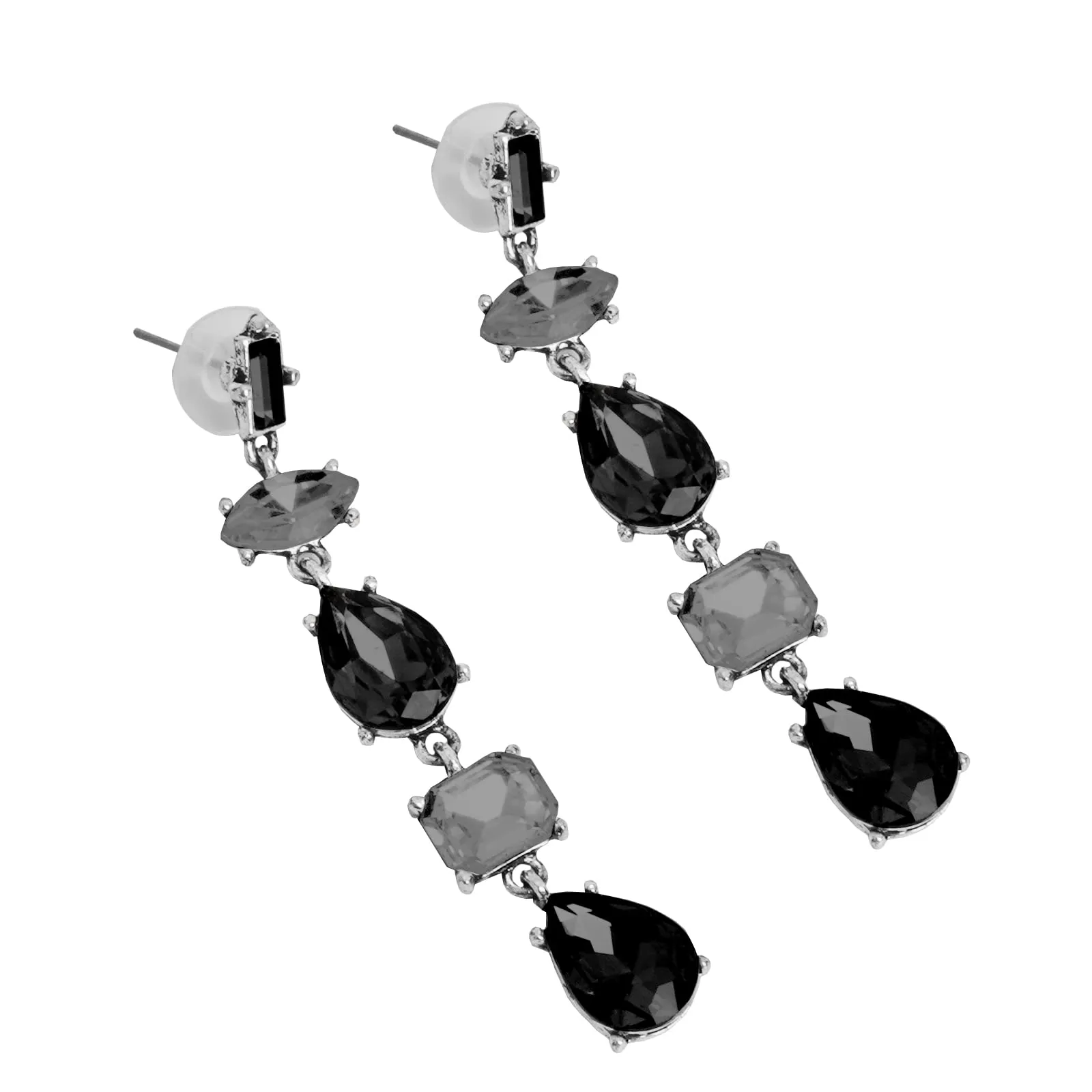 Joker & Witch Lucent Black Crystal Drop Earrings for Women