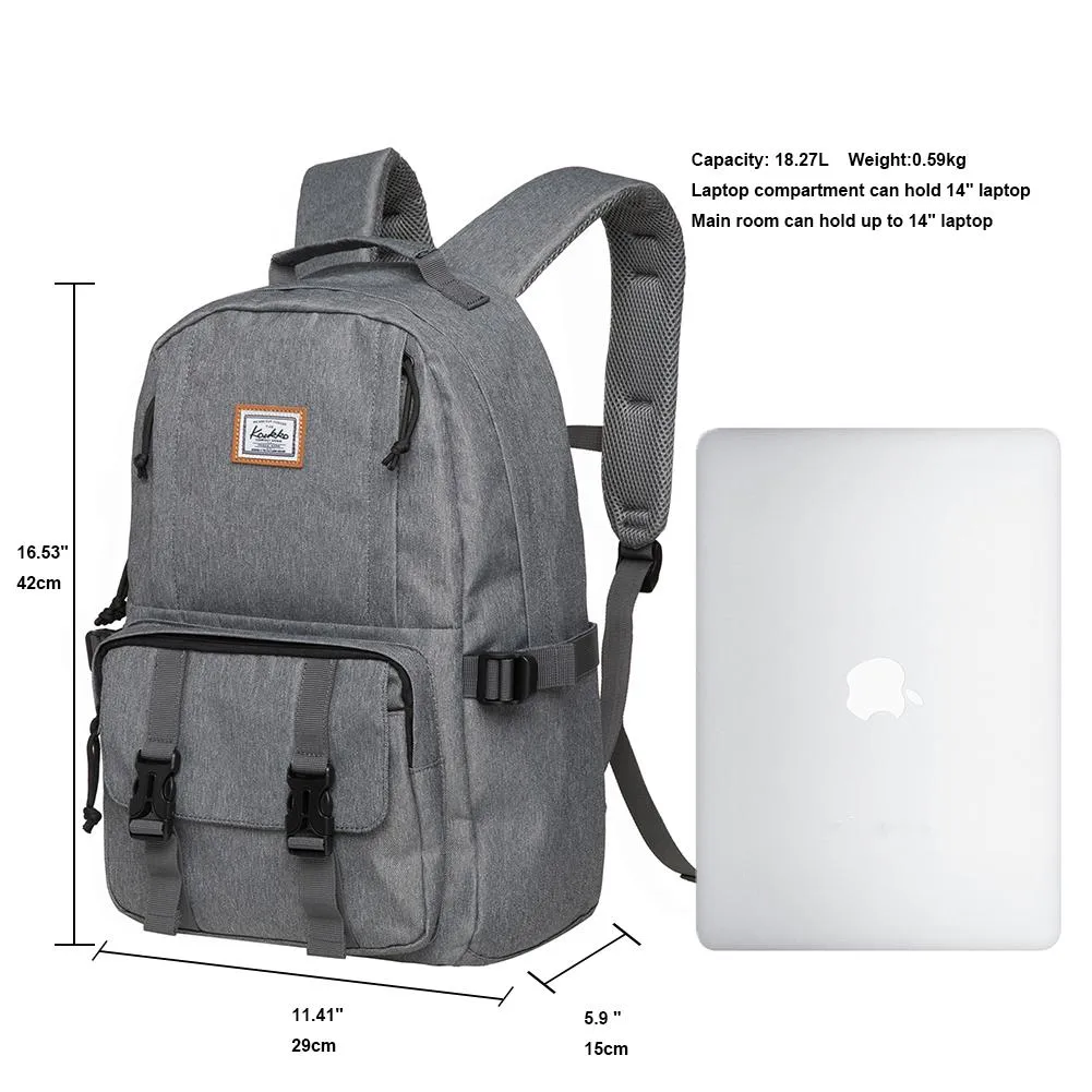 KAUKKO Backpack for School,  KS21 ( Grey-2 / 18.4L )