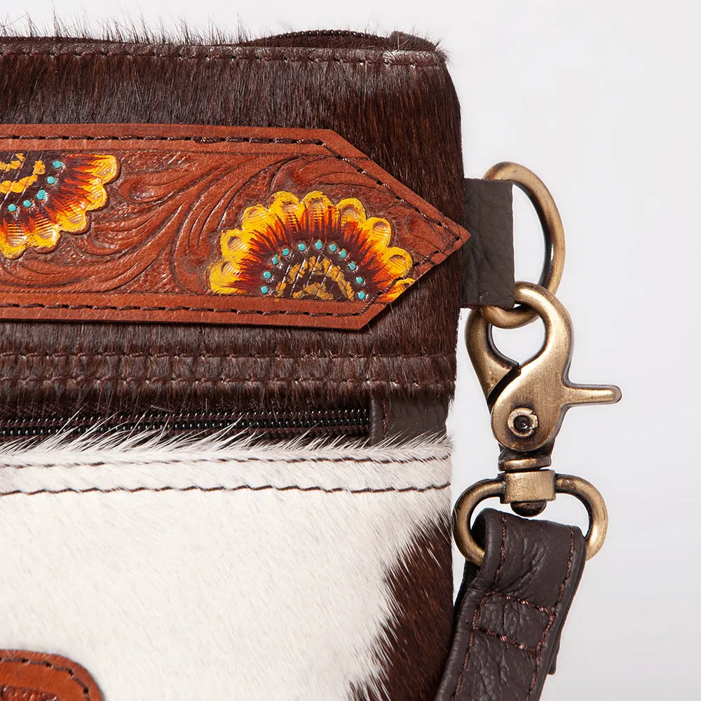KBK114 - KBK114 -CROSS BODY Hand Tooled Saddle Leather with Cowhide Leather Ladies Bag KBK114 - KBK1