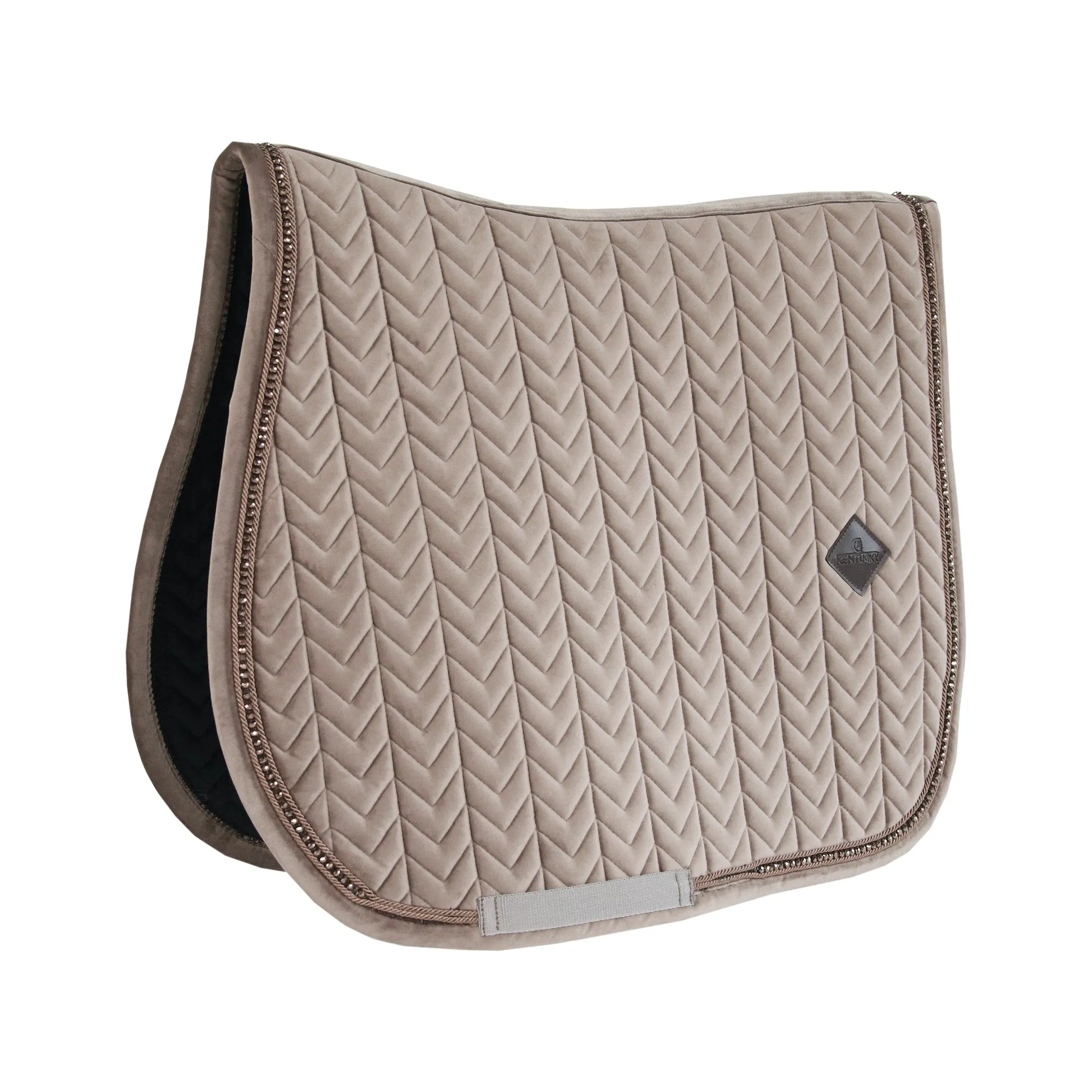 Kentucky Horsewear Saddle Pad Basic Velvet Pearls Jumping, Beige