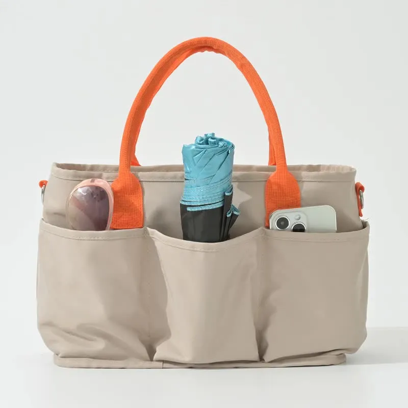 Khaki Multi-Function Diaper Bag with Insulated Lining, Large Capacity Mommy Bag, Shoulder & Crossbody Baby Bag