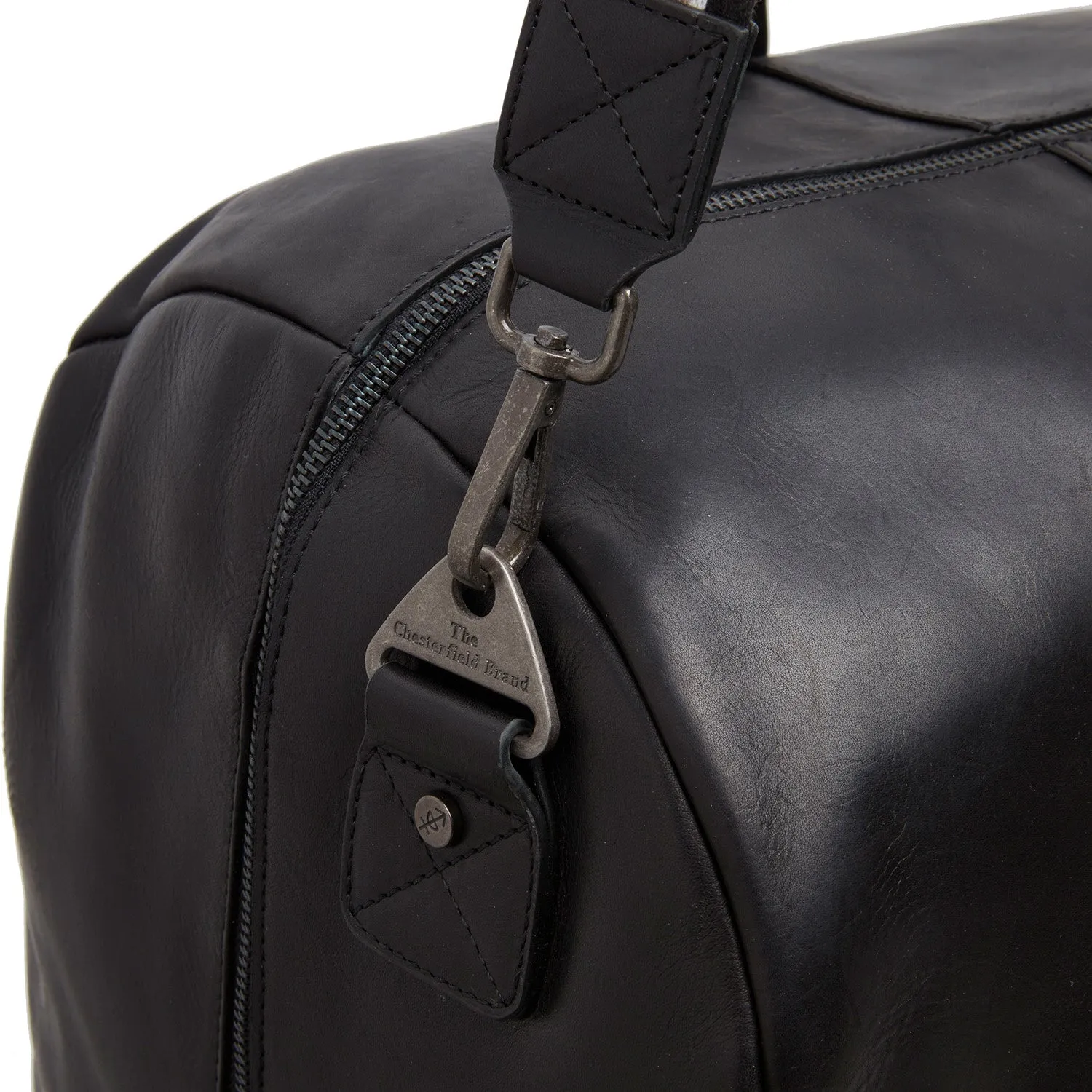 Leather Weekend Bag Black Hudson