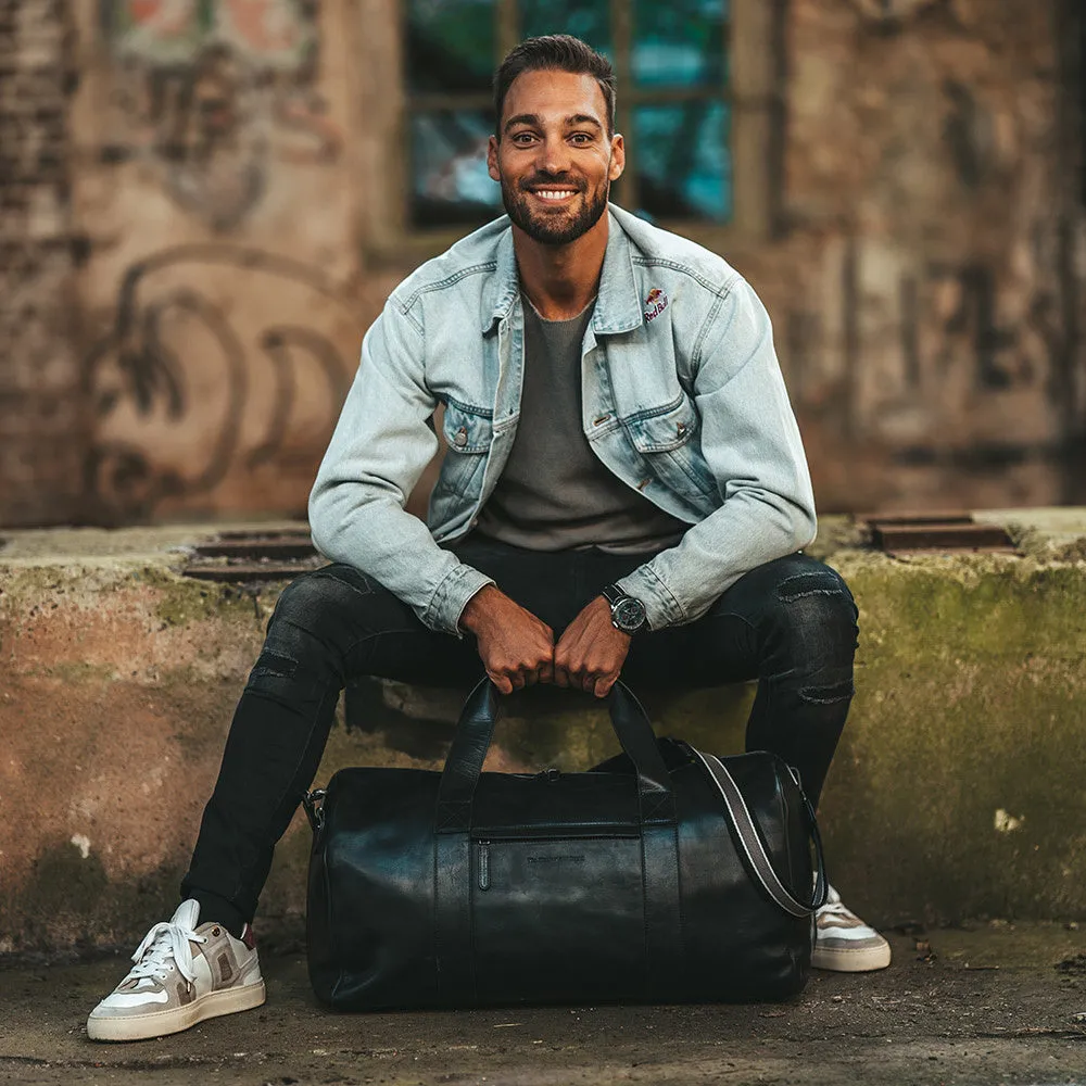 Leather Weekend Bag Black Hudson