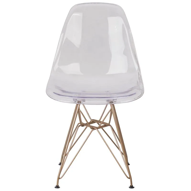 Lucent Clear Chair with Gold Base