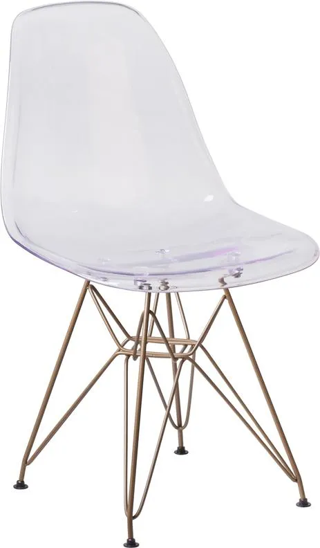 Lucent Clear Chair with Gold Base