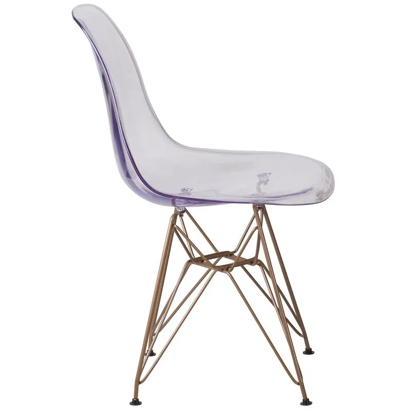 Lucent Clear Chair with Gold Base