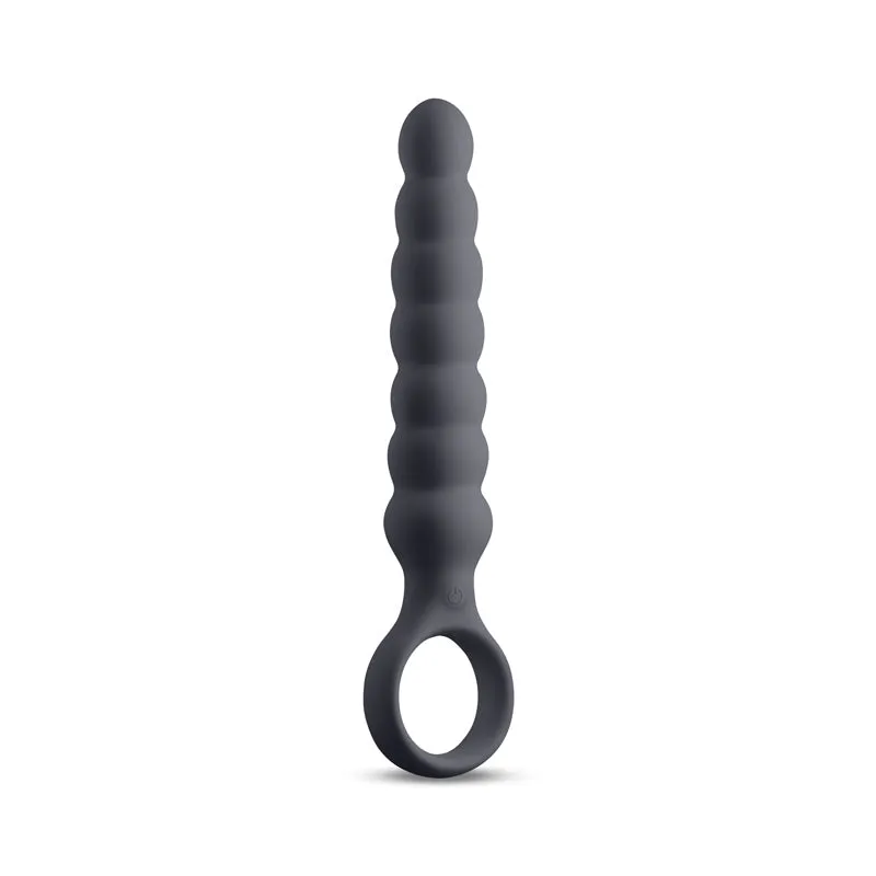 Lucent Vibrating Anal Probe with Finger Loop - Black