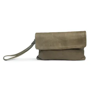 Lucie Leather Bag/Clutch: Olive